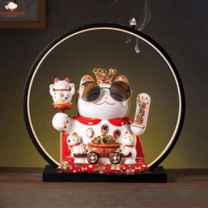 Bộ Mèo Vua xe tiền 25cm