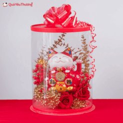 Hộp Mèo Phát tài đỏ 23cm