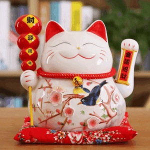 Mèo thần tài hoa khai phú quý 25cm