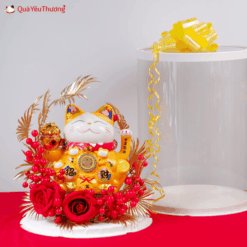 Hộp Mèo Thần Tài Vàng 22cm QYTMT019