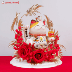 Mèo Thần Tài Vẫy Tay Phải 22cm QYTMT020