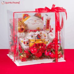 Hộp Mèo Thần Tài Hút Lộc Gọi May 33cm QYTMT018