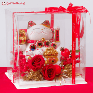 Hộp Mèo Chiêu tài 25cm